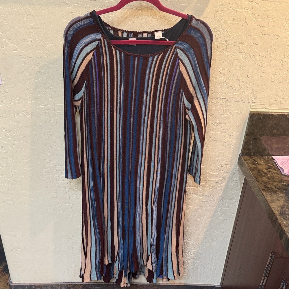 MOTH Anthropologie Womens Nora Colorful Stripe Sweater Dress Alpaca Wool S